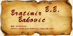 Bratimir Baković vizit kartica